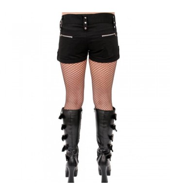 Women Unique Punk Style Shorts Punk Baddas Babes Mini Zipper Skirt 